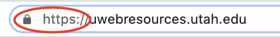 Encrypted connection location bar
