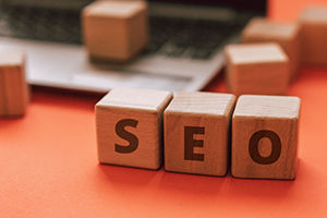 block letters spelling out SEO